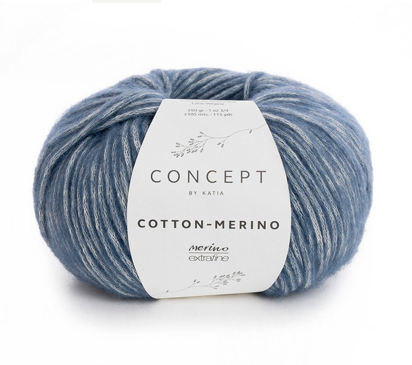 Garn Cotton-Merino, bomull/ merinoull Blå 115, se vårt sortiment av heminredning, garn & tyger. Alltid till bra priser.