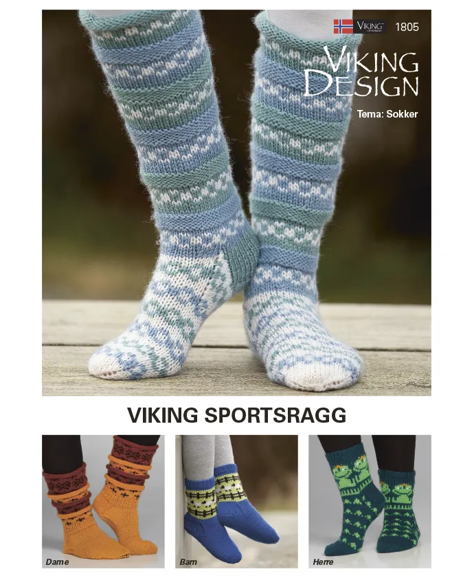 Viking Garn Stick katalog 1805 Sockar  Sportragg, se vårt sortiment av heminredning, garn & tyger. Alltid till bra priser.